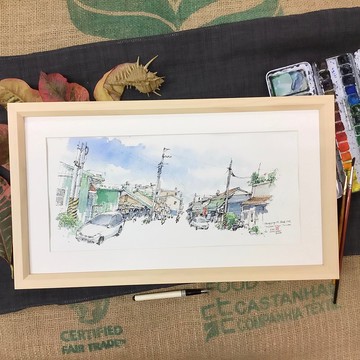 日常街景/手繪原創/含框