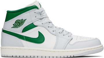 Nike Jordan 白色 & 绿色 Air Jordan 1 Mid 高帮运动鞋
