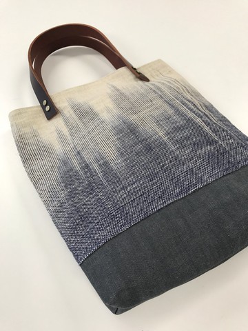 手工織布 麻布tote bag 肩揹包