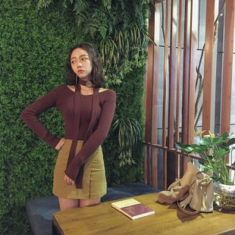 セーター ニット ネックストラップ付vネックストレッチ 長袖 プチプラ レディース ファッション ボルドー トップス セーター レディー 通販 Lineポイント最大4 0 Get Lineショッピング