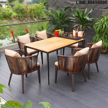 藤編桌椅 沙發椅 戶外家具 酒店家具 度假村家具 戶外沙發 庭院家具 躺椅 戶外桌椅組合 休閒家具 露營桌椅 商用家具 戶外桌椅露天陽臺藤椅室外咖啡奶茶店商用外擺椅子休閑餐桌椅組合 支持訂製 免運到府 快速出貨