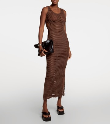 SIR Aline cutout crochet midi dress