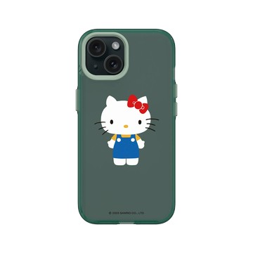 iPhone 15 Clear 憂墨綠 - 三麗鷗-Hello Kitty - 稍息立正老師好