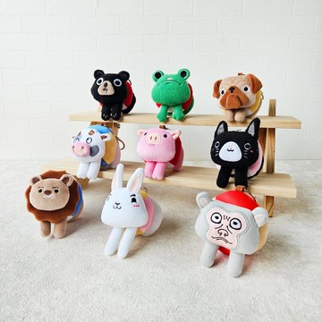 動物鑰匙圈 - 鬥牛犬 / 猴子 / 黑熊 / 黑貓  另有禮盒選擇