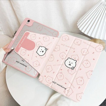 🌸臺灣出貨🎉720°旋轉iPadAir8保護套2026自嘲熊11寸新款MINI7防彎9/10/11代殼
