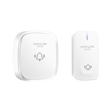 HANLIN 按鈕自發電超遠穿牆門鈴 DR SOS 720 IP44防水標準 110V~220V電壓  1盒