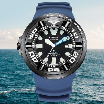 CITIZEN星辰 PROMASTER系列 光動能 300米潛水腕錶 48.2mm / BJ8055-04E