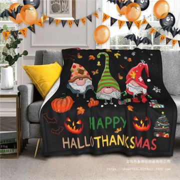 法蘭絨毛毯柔軟毛毯兒童女巫定圖案做蓋毯毛毯3D3D印花打印萬圣節