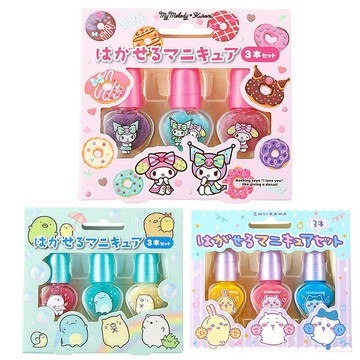 【全館95折】角落生物 美樂蒂 酷洛米 吉伊卡哇 兒童 指甲彩繪 水性 指甲油 3入 熱銷 新款 日本正版 該該貝比日本精品