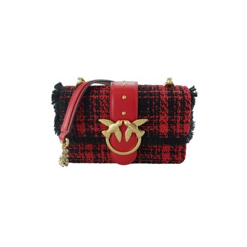 PINKO黑紅格紋包