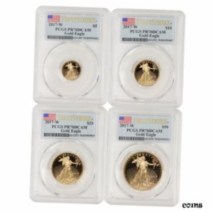 アンティークコイン NGC PCGS Set of 2017-W Gold Eagles First Strike Proof Eagle coins Flag PR70DCAM