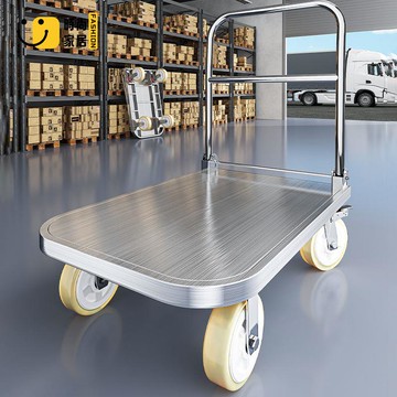 免運 平板車 手推車 拉貨車 搬運車 不銹鋼平板車手推車搬運車推貨車靜音折疊小推車拉貨車拖車工廠現貨直銷 全館八折 售後保障 s5620