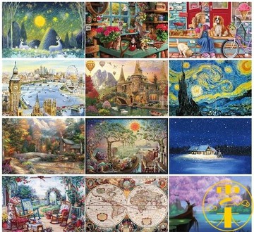 迷你筆筒拼圖1000片送收納毯益智減壓卡通動漫拼圖