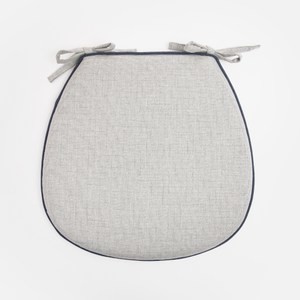 PALETTE雙色緹花滾邊餐椅墊38x38cm 卵石灰