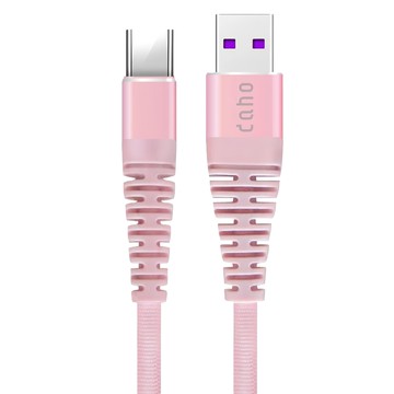 daho 6A全兼容快充Type-C充電傳輸線 鋅合金+TPU材質  1.2m  粉色  1條