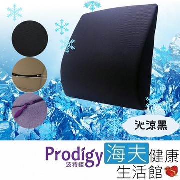 海夫健康生活館 Prodigy波特鉅 人體工學 沁涼舒適 服貼支撐 涼感舒腰枕 沁涼黑