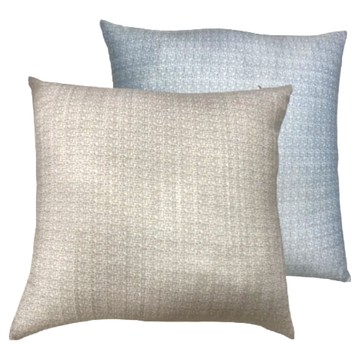 J&N 涼感緹花抱枕 正方形 填充棉 抱枕套可拆洗  45 x 45cm  藍色 + 咖色