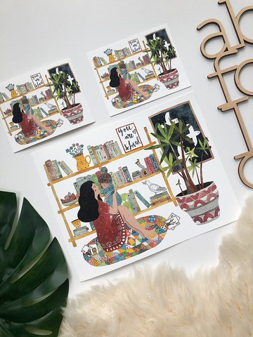 你是如此被愛 12.9x10 水彩藝術印刷品