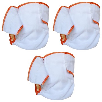 Geffen Baby 夜用布尿布 100%有機棉絨 美國產  橘邊  3件