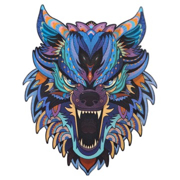 YouRPUZZLE 狼拼圖 不規則形狀 木質拼圖  100片  1盒