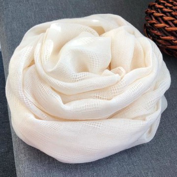 圍巾女棉麻秋冬季春秋學生長款百搭日系小清新薄款文藝米白色絲巾