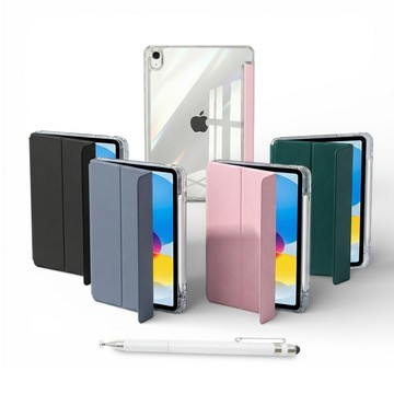 iPad 保護殼/套 【TQ175三折冰晶透】iPad A16(11代) 11吋平板皮套(適用iPad 10代 10.9吋)(內置筆槽)(附觸控筆)