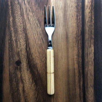 日本 MEISTER HAND ASIN原木蛋糕叉子2入組-格紋