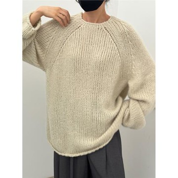 Island島醬家【路過萬水千山 溫柔重逢】羊毛混紡粗針織毛衣套頭