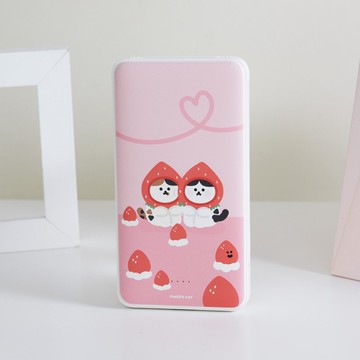 周氏喵喵草莓貼貼喵雙線快充10000mAh行動電源