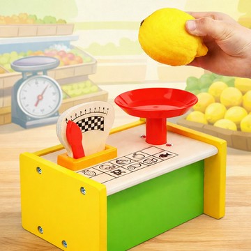 現貨【益智教具H7M』木製過家家秤重玩具 ♥ 模擬台秤結帳家家酒 購物秤重 ♥ 仿真超市扮家家 親子互動 兒童益智玩具