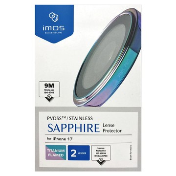 imos 藍寶石鏡頭保護鏡 不鏽鋼材質 燒鈦色 2顆  1套  iPhone 17