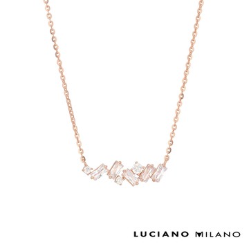 LUCIANO MILANO遇見幸福純銀項鍊(玫瑰金色)