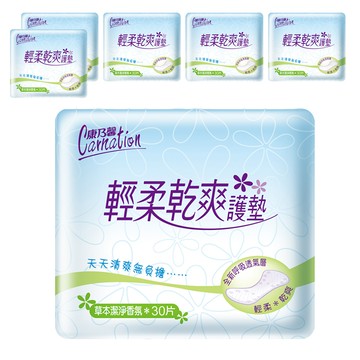 康乃馨 輕柔乾爽護墊 草本潔淨香氛  15cm  30片  6包