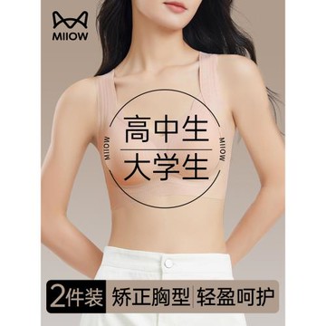 貓人高中生少女文胸18歲大學生17歲青春發育期運動防震防下垂內衣