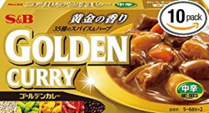 SB ゴールデンカレー 中辛 198g ×10個