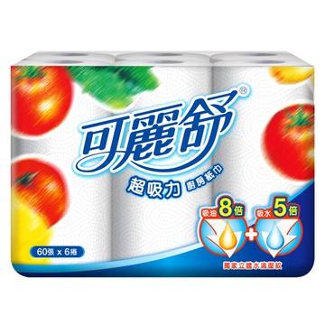 可麗舒捲筒式廚房紙巾6入*6串