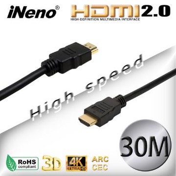 iNeno HDMI High Speed 超高畫質圓形傳輸線 2.0版-30M