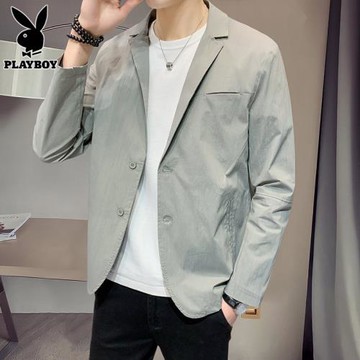 花花公子休閑夾克男士西服2026年春季新款潮牌帥氣寬松翻領外套男