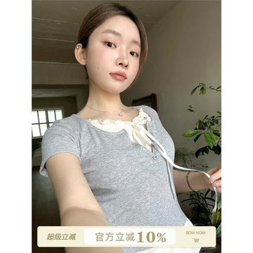 JoyceBra 夏季新款假兩件短袖T恤女帶胸墊免穿文胸可外穿顯瘦上衣