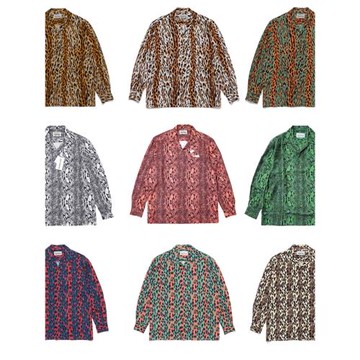 WACKO MARIA 22AWLEOPARD OPEN SHIRT經典豹紋蛇紋夏威夷長袖襯衫