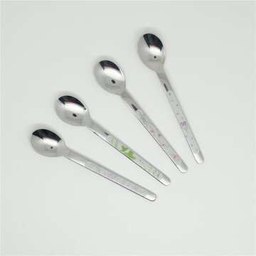 韓國生產康寧餐具陶瓷18-10不銹鋼咖啡勺/甜品勺郁金香草百合紫莓