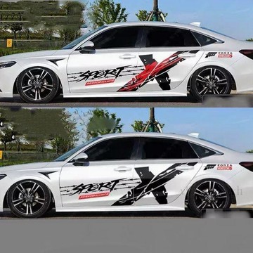 免運 賓士專用 車貼 汽車貼紙 Glc E-Class新款車用通用X型格車貼改裝拉花裝飾車身腰線貼 彩條貼紙個性定製 精