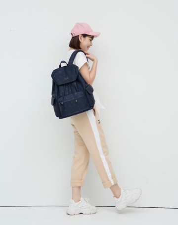 Zoila - 簡約束口後背包 (大) _午夜藍星空-午夜藍星空-藍