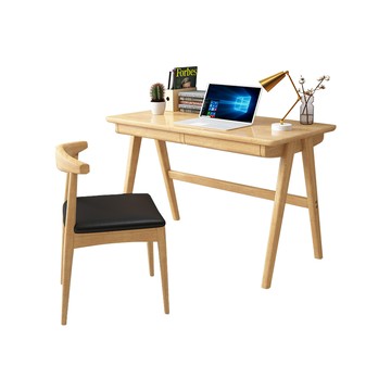 【HappyLife】實木八字腳書桌 雙抽屜 100公分 Y12308胡桃