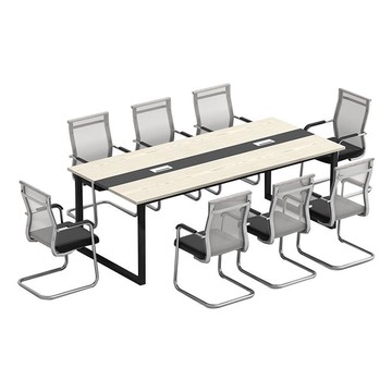 開發票 台灣公司 會議桌 會議桌長桌培訓桌辦公家具大小型長方形簡約現代洽談桌椅組合桌子S069快速出貨