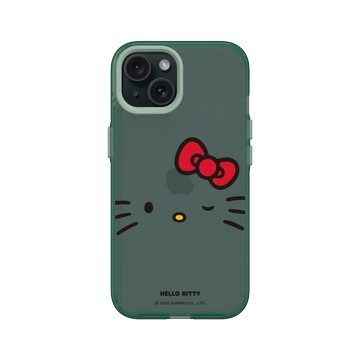 iPhone 15 Clear 憂墨綠 - 三麗鷗-Hello Kitty - 啾咪
