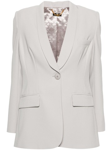 Elisabetta Franchi - shawl-lapels crepe blazer - women - Polyester/Polyester - 46 - Grey