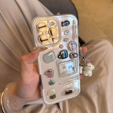 鬧鍾小黑貓立體貼紙 新款手機殼適用蘋果17 iPhone16plus/15Pro透明14pro/13軟殼12 防摔11