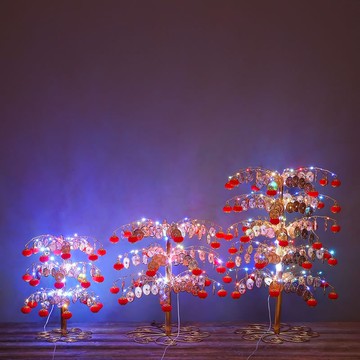 新年燈籠款金錢樹春節商場酒店門口櫥窗裝飾燈光鐵樹擺件節慶用品