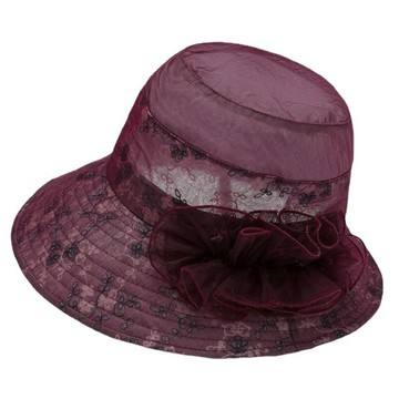 【巴黎精品】現貨+預購 漁夫帽遮陽帽優雅氣質典雅女帽-歐根紗可摺花朵薄款女帽子4色a1jg72